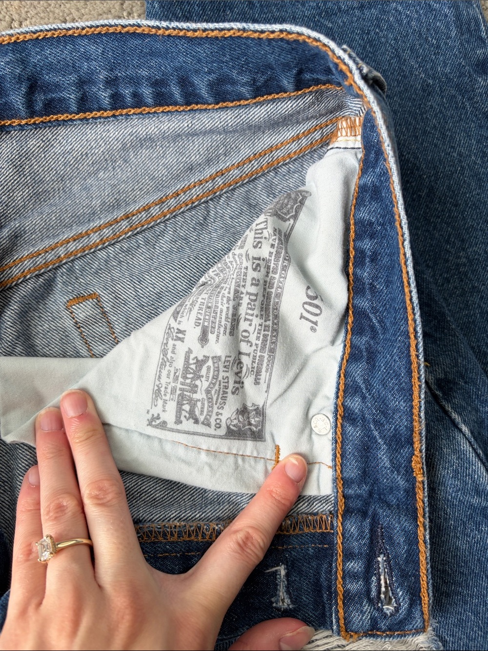 Levi's Blue Straight Ripped Jeans - Picture 2 of 6